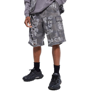 Summer New <b>Camouflage</b> <b>Shorts</b> Custom Fashion Ripped Distress Loose Fit Baggy Jeans <b>Shorts</b> for <b>Men</b> - Product Image 2