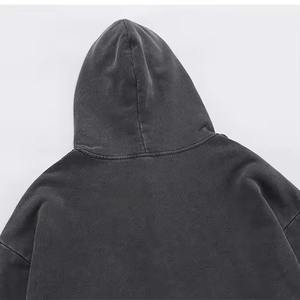 Sweat à capuche brodé patchwork texturé unique vintage pour hommes 100% coton Streetwear pull sweat logo personnalisé commandes OEM - Product Image 5