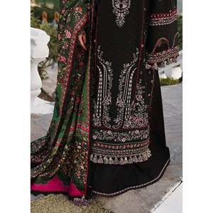 Conjunto de Traje Bordado de 3 Piezas para Mujer HUSSAIN REHAR con Chal Estampado Courtrai y Pantalón-BIC-4261 con Bordado Dhanak - Product Image 6