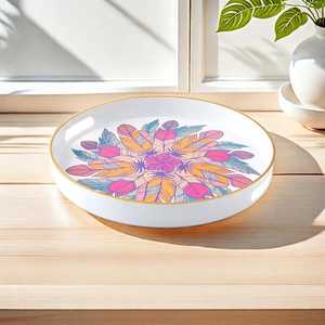 Plato de servicio de trabajo Mina, bandeja de postre rústica, plato de té y café, bandejas, bandeja de conservación de alimentos, MDF con mina - Product Image 5