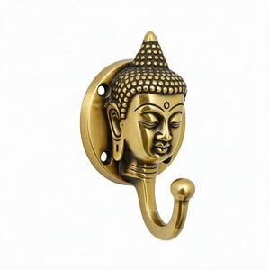 Brass Buddha Wall <b>Hook</b> Decorative <b>Coat</b> <b>Hooks</b> Figurine Metal Hanger <b>Hook</b> Clothes Organizer and Clothing Cloak <b>Coat</b> Rack - Product Image 1