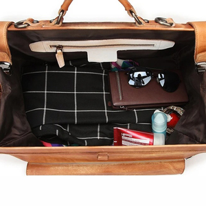 Sac de voyage en cuir véritable de grande capacité pour hommes, sac polochon d'affaires décontracté pour ordinateur portable avec cuir PU en vente maintenant - Product Image 3