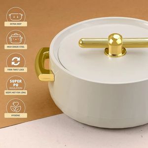 Hotpot blanc le plus vendu avec un design artistique idéal pour la cuisine poignées en métal servant et luxe pour la table et la décoration de table - Product Image 5
