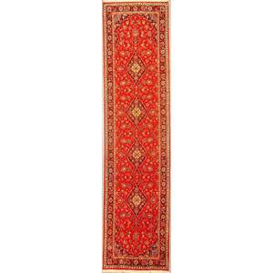 Una de las pocas alfombras persas de Yazd, de 9'6 x 2'2 pies. - Product Image 1