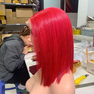 Hueso recto pelucas vietnamitas extensiones de cabello completo rojo Super doble dibujado sedoso crudo sin procesar cabello humano virgen - Product Image 2