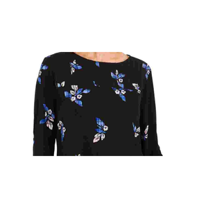 Top da Donna Charter Club con Stampa Floreale e Pieghe Decorative, Casual e Formale, Taglia XL (Petite), in Poliestere e Maglia, per Feste, Colore Nero - Product Image 2