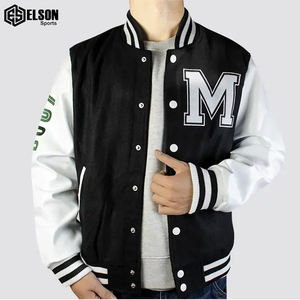 Elson Sports Manufacture Veste universitaire d'hiver de meilleure qualité avec broderie personnalisée Logo Street Fashion Veste en cuir pour adultes Mouton - Product Image 3