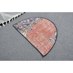 พรมขนสัตว์เย็บปะต่อสีชมพูสีฟ้าแบบดั้งเดิม2.5 x 1.5ft ตุรกีห้องนั่งเล่นพรมยางสนับสนุนรูปสี่เหลี่ยมผืนผ้ารูปแบบห้องโถง - Product Image 2