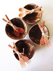 Cuencos Rústicos de Cáscara de Coco Hechos a Mano en Vietnam, Ecológicos, Naturales, Desechables, con Cuchara, 13-16cm, Regalos Empresariales Internacionales - Product Image 4
