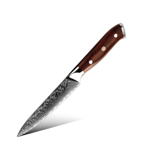 มีดเชฟเหล็กดามัสกัสแบบมืออาชีพมีดตัดกับด้ามไม้โรสวูดแอฟริกางานตามสั่ง - Product Image 1