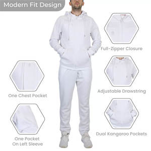 Conjunto Deportivo de Invierno Personalizable para Hombre, Sudadera con Capucha y Pantalones Deportivos de Forro Polar, con Logotipo de Marca Privada, Tejido Transpirable de Secado Rápido - Product Image 3