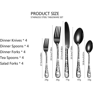 Juego de cubiertos de acero inoxidable, cuchara de ensalada real, tenedor, juego de cubiertos, cocina y mesa, juego de cuchara para servir comida - Product Image 6