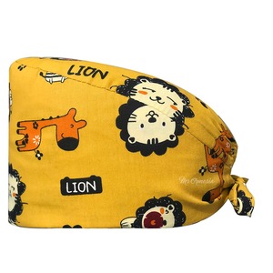 Diseño de impresión personalizada Mujeres Enfermera Pelo largo Satén Forrado Scrub Caps Hospital Enfermería Cola de caballo Scrub Cap con logotipo - Product Image 4