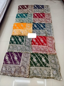 Sari de gasa bordado refinado en tela de organza con borde festoneado de moda para Boutique y suministro de exportación - Product Image 6