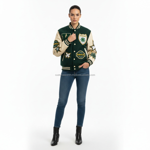 Custom wool body varsity <b>jacket</b> with leather sleeves featuring high-quality chenille embroidery and personalized patches for <b>men</b> - Product Image 2