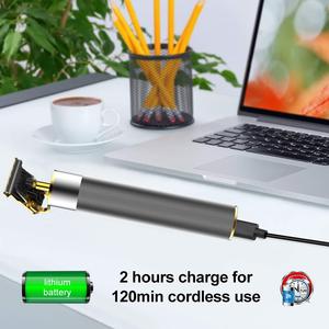 Tondeuse à cheveux électrique sans fil rechargeable pour hommes, tondeuse à lame en T réglable en alliage de titane, alimentation USB pour barbier et barbe - Product Image 3
