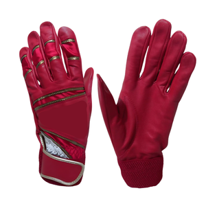 Guantes de Bateo Personalizados de Cuero Genuino y Lycra, Talla Ajustable, para Mano Derecha, Unisex, Adulto, con Cierre de Velcro Flexible - Product Image 3