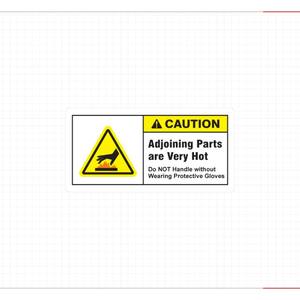 Precaución, Superficie Caliente, Guantes de Protección Necesarios, Etiqueta Adhesiva de Seguridad Industrial, Peligro Térmico, Protección para las Manos, Resistente al Calor - Product Image 3