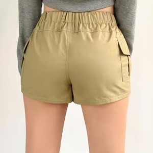 กางเกงขาสั้นคาร์โก้ผู้หญิงผ้าฝ้าย 100% ผลิตตามสั่งขายส่ง OEM คุณภาพสูง เอวยางยืด แห้งเร็ว ระบายอากาศดี เป็นมิตรกับสิ่งแวดล้อม - Product Image 2
