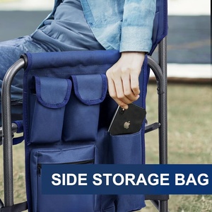 Registi sedia portatile pieghevole con tavolino portabicchieri pieghevole sport all'aperto per direttori da giardino con tasca laterale - Product Image 5