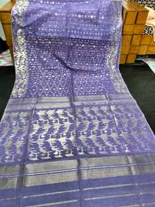 Exclusivo precio barato Deshi Dhakai Jamdani Sharee calidad de exportación para mujeres JAMDANI tela azul verde dorado rojo de Bangladesh - Product Image 6