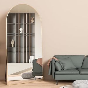 Gold <b>Arched</b> Mirror 80x180cm Elegant Modern Luxury <b>Framed</b> Full Length Mirror for Living Room Bathroom Decoration at Smartspace - Product Image 4