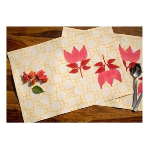 Sous-verres rectangulaires imprimés authentiques indiens en coton biologique tissé naturel imperméable pour la vente en gros - Product Image 6