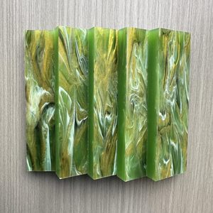 Poignée de couteau décorative en résine époxy faite à la main, matériau vierge poli pour la fabrication de couteaux personnalisés, le bricolage. - Product Image 2