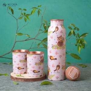 Botella de agua metálica de cobre estándar, diseño impreso, resistente al calor, apto para lavavajillas, microondas, personalizable para uso en interiores y exteriores - Product Image 2