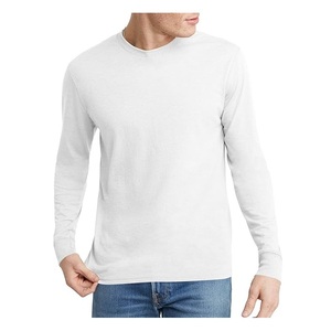 Nouvelle collection meilleure vente couleur unie à manches longues col rond 100% coton T-shirt en jersey simple du Bangladesh prix usine - Product Image 4