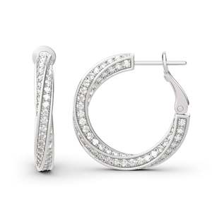 Pendientes de Aro Jeulia Twist de Plata de Ley con Circonita para Aniversario - Product Image 1
