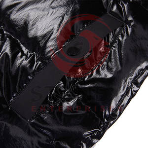 Chaqueta acolchada brillante cálida para exteriores con bolsillo frontal para hombre, cremallera de poliéster de gran tamaño con capucha, lona transpirable a prueba de viento - Product Image 5