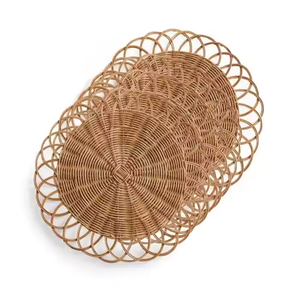 Best Home Decor Kitchen <b>Table</b> <b>Mats</b> Handwoven Wicker Crafts in Flower Style Heat Insulation Viet Nam Rattan <b>Place</b> <b>Mats</b> Affordable - Product Image 1