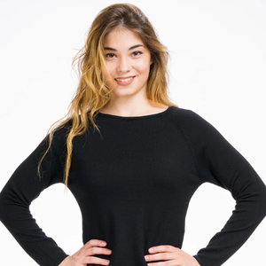 Suéter Elegante e Informal para Mujer Gioconda con Cuello de Lazo en la Parte Delantera, 100% Lana Merino Virgen, Tejido Plano Fino, Personalizado para Invierno, Hecho en Italia - Product Image 6