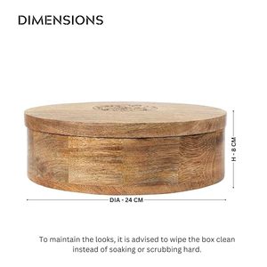Multi-Design Printed Handcrafted <b>Wooden</b> Chapati <b>Box</b> with Moisture-Proof Dishwasher Safe Base for Dining Table Presentation India - Product Image 2