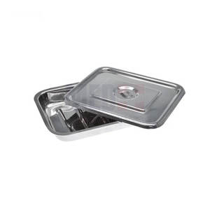 Boîte de plateau de plaque de stérilisation de support d'organisateur d'instruments dentaires d'acier inoxydable chirurgical médical avec le couvercle - Product Image 4