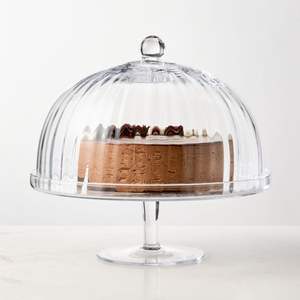 Support à gâteau en verre durable avec dôme, conçu pour une utilisation à long terme dans les boulangeries professionnelles et les cuisines domestiques - Product Image 3