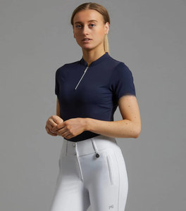 Breathable Comfortable Athletic Stylish Women <b>Equestrian</b> Riding Top Spandex Stretch Fabric Moisture Wicking Lightweight - Product Image 1