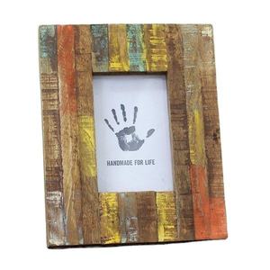 Marco DE FOTOS rectangular de madera maciza Natural hecho a mano, decoración de pared de 4x6 pulgadas, gran idea de regalo para el hogar o la oficina - Product Image 1