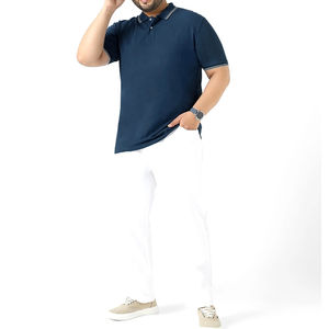 Pull de golf brodé de marque de luxe athlétique à manches courtes personnalisé grande taille polos pour hommes avec logo de broderie personnalisée 2025 - Product Image 3