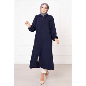 Manteau de sécurité à fermeture éclair bleu marine en grande taille - Product Image 4