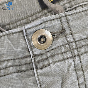 Pantalon cargo en toile extensible formel pour homme, taille mi-haute, grande taille, léger, uni, logo personnalisé, 100% coton, séchage rapide - Product Image 3