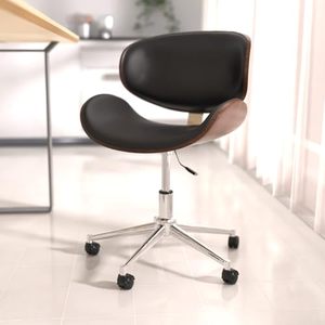 Danish Contemporary Lift <b>Chair</b> Wing Style Ergonomic <b>Desk</b> <b>Chair</b> Adjustable Height <b>Black</b> White Options PP for Home Office Use - Product Image 3