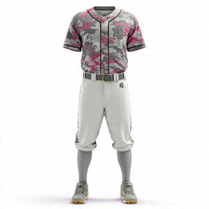 ชุดเบสบอลลายทาง แขนสั้น คอวี ติดกระดุม สำหรับทีมเบสบอล - Product Image 5
