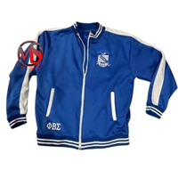 Herren Freizeitjacke mit Stickerei, langen Ärmeln, stilvollen Phi Beta Sigma Taschen, durchgehendem Reißverschluss und Stehkragen für den Herbst