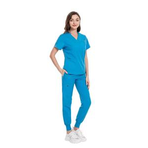 Custom Scrubs Hospital Uniformes Médico Scrubs Enfermera Top de manga corta Joggers Scrubs Traje Spa Wear Stretch Slim Fit Enfermera Uniforme - Product Image 5