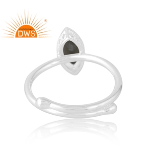 Anillo de piedras preciosas ahumadas naturales de Plata de Ley 925, joyería personalizada para mujer, regalo para ella - Product Image 2