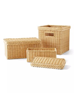 Juego de 2 Cajas de Mimbre a Cuadros, Caja de Almacenamiento Hecha a Mano, Ecológica, Decoración Natural para el Hogar, Venta al por Mayor desde Vietnam - Product Image 1