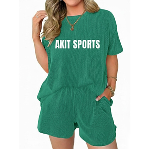 Conjunto de Shorts de 2 Piezas para Mujer, Ropa Casual de Verano, Top Ventas, 100% Algodón, Secado Rápido, Transpirable - Product Image 1