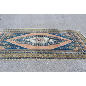 Tapis turc vintage 4,9x11,1 pieds, tapis camouflage bleu - Product Image 2